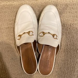 Gucci womens Princeton leather slipper white leather size 39 1/2